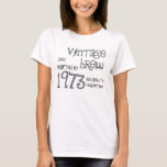 40th Birthday Gift 1973  Brew met naam 034 T-shirt<br><div class="desc">Op zoek naar een unieke 40e verjaardagscadeau? Hier is een leuk verjaardagscadeau shirt! Brew, die in 1973 werd gebouwd en tot perfectie verouderd was. Hieronder wordt een selectie van andere jaklinart-verjaardagen en t-shirts getoond. En! de tekst is klantgericht, zodat kunt u een naam veranderen of toevoegen, een sentiment toevoegen, of...</div>