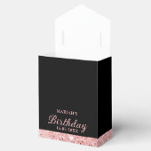 40th Birthday Glitter Chique Roos Goud Zwart Feest Bedankdoosjes (Geopend)