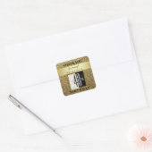 40th Birthday Glitter Gold Dank u Vierkante Sticker (Envelop)