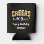 40th Birthday Gold Balloons Proost tot 40 jaar Blikjeskoeler (Voorkant)