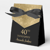 40th Birthday Gold Thank You Favor Box Bedankdoosjes (Voorkant Zijde)