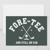40th Birthday Golf 40th Birthday Gift Golfing  Kaart (Voorkant / Achterkant)