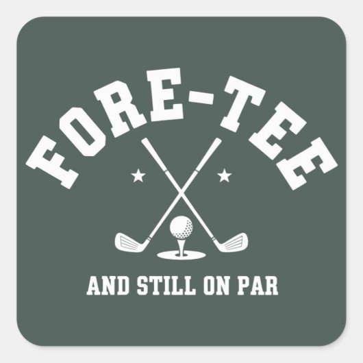 40th Birthday Golf 40th Birthday Gift Golfing Vierkante Sticker (Voorkant)