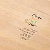 40th Birthday Golf Cheers Beers Party Acryl Uitnodigingen (Laagn)