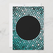 40th Birthday Invitation Black en Blauwgroen Glitt Kaart (Achterkant)