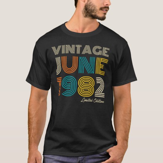 40th Birthday June 1982 Limited Edition T-shirt (Voorkant)