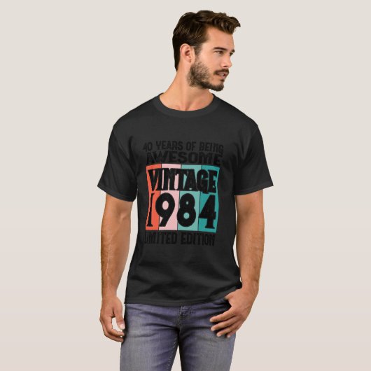 40th Birthday Limited Edition Geboren in 1984 Long T-shirt (Voorkant volledig)