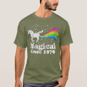 40th Birthday Magical Farting Unicorn Rainbow T T-shirt (Voorkant)