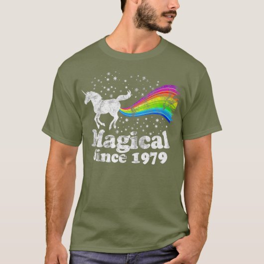 40th Birthday Magical Farting Unicorn Rainbow T T-shirt (Voorkant)