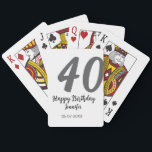 40th Birthday Naam toevoegen Datum Jaar Black sjab Pokerkaarten<br><div class="desc">bewerkbaar ontwerp</div>