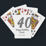 40th Birthday Naam toevoegen Datum Jaar Black sjab Pokerkaarten<br><div class="desc">bewerkbaar ontwerp</div>