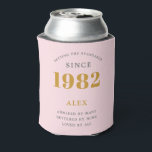 40th Birthday Name 1982 Pink Grey Elegant Chic Blikjeskoeler<br><div class="desc">Een gepersonaliseerde elegante koelbox die gemakkelijk is aan te passen voor die speciale verjaardagsfeestgelegenheid.</div>