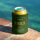 40th Birthday Name 1983 Green Gold Elegant Chic Blikjeskoeler<br><div class="desc">Een gepersonaliseerde elegante koelbox die gemakkelijk is aan te passen voor die speciale verjaardagsfeestgelegenheid.</div>