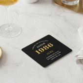 40th Birthday Name 1986 Year Black Gold Custom Kartonnen Onderzetters