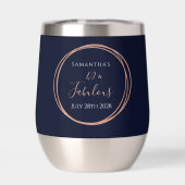 40th Birthday Navy Rose Gold Party Favor (Achterkant)