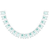 40th Birthday Number Pattern Blauwgroen en White Vlaggetjes (Alle)