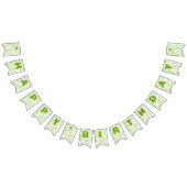 40th Birthday Number Pattern Green and White Vlaggetjes (Alle)