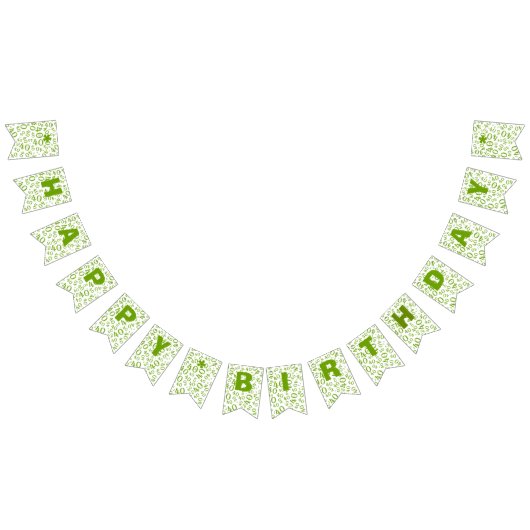 40th Birthday Number Pattern Green and White Vlaggetjes (Alle)