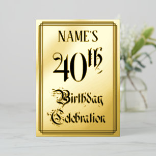 40th Birthday Party — Elegant Script + aangepaste Folie Uitnodiging