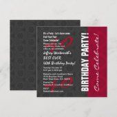 40th Birthday Party Elegant Script Numbers W14 Kaart (Voorkant / Achterkant)