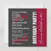 40th Birthday Party Elegant Script Numbers W14 Kaart (Voorkant)