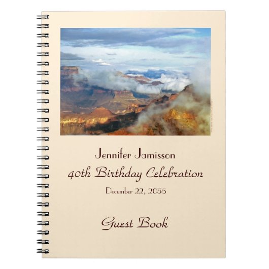 40th Birthday Party Guest Book, Grand Canyon, Name Notitieboek (Voorkant)