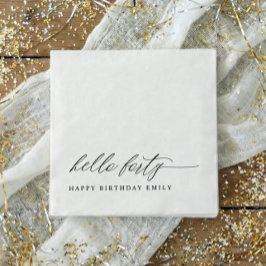 40th Birthday Party Hello 40 Modern Milestone Servet