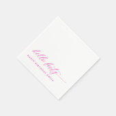 40th Birthday Party Hot Pink Hello 40 Modern Servet (Hoek)