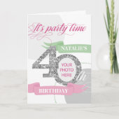 40th Birthday Party Invitation Add Photo and Text (Voorkant)