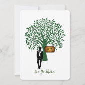 40th Birthday Party Man Silhouette van Tree Kaart (Achterkant)