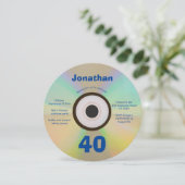 40th Birthday Party Retro 90s Music Thed Faux CD Kaart (Staand voorkant)