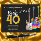 40th Birthday Party Rock and Roll Kaart