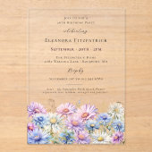 40th Birthday Party September Birth Month Flower  Acryl Uitnodigingen (Voorkant)