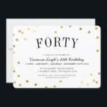 40TH BIRTHDAY PARTY stijlvolle gouden confetti spo Kaart<br><div class="desc">door kat massard >>> www.simplysweetPAPERIE.com <<< Een trendy uitnodigingsontwerp voor een SURPRISE VERJAARDAGSFEEST voor elke leeftijd TIP :: 1. Als u afbeeldingen en lettertypen wilt wijzigen/verplaatsen en meer tekst wilt toevoegen, klikt u op de knop "Aanpassen". - - - - - - - - - - - - - -...</div>