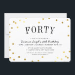 40TH BIRTHDAY PARTY stijlvolle gouden confetti spo Kaart<br><div class="desc">door kat massard >>> www.simplysweetPAPERIE.com <<< Een trendy uitnodigingsontwerp voor een SURPRISE VERJAARDAGSFEEST voor elke leeftijd TIP :: 1. Als u afbeeldingen en lettertypen wilt wijzigen/verplaatsen en meer tekst wilt toevoegen, klikt u op de knop "Aanpassen". - - - - - - - - - - - - - -...</div>