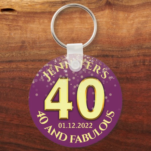 40th Birthday party voor Sleutelhanger (Voorkant)