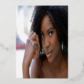 40th Birthday party white met gouden script Folie Uitnodiging (Achterkant)