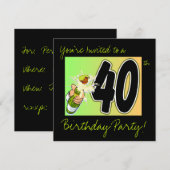 40th birthday party's kaart (Voorkant / Achterkant)
