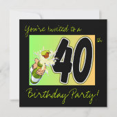 40th birthday party's kaart (Voorkant)