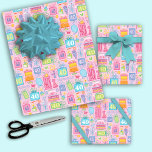 40th Birthday Pastel Roze Cake Cadeaus Ballonnen Inpakpapier Vel<br><div class="desc">Veertigste verjaardag helderroze,  blauw,  groen,  paarse en oranje feesttaart,  cadeaus en ballonnen. Elk cadeau heeft het nummer 40 de verjaardagspersoon voelt zich speciaal. Andere zoete dingen zoals vlinders,  bloemen,  xo's en harten worden toegevoegd door het patroon.  inpakpapier voor een 40e verjaardagsviering.</div>