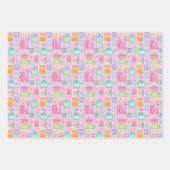 40th Birthday Pastel Roze Cake Cadeaus Ballonnen Inpakpapier Vel (Voorkant 2)