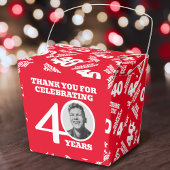 40th birthday personalized photo white red bedankdoosjes