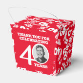 40th birthday personalized photo white red bedankdoosjes (Achterkant)
