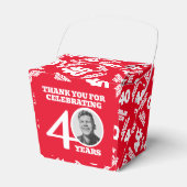 40th birthday personalized photo white red bedankdoosjes (Voorkant Zijde)