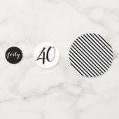 40th Birthday Photo Black White Party Confetti (Achterkanten)