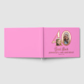 40th Birthday photo name pink rose gold Gastenboek (Volledig)