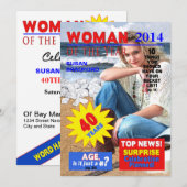 40th Birthday PHOTO Uitnodiging - Hoesje van het T (Voorkant / Achterkant)