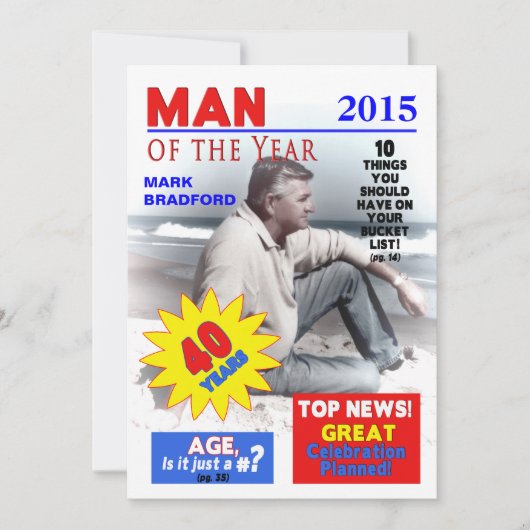 40th Birthday PHOTO Uitnodiging - Hoesje van het T (Voorkant)