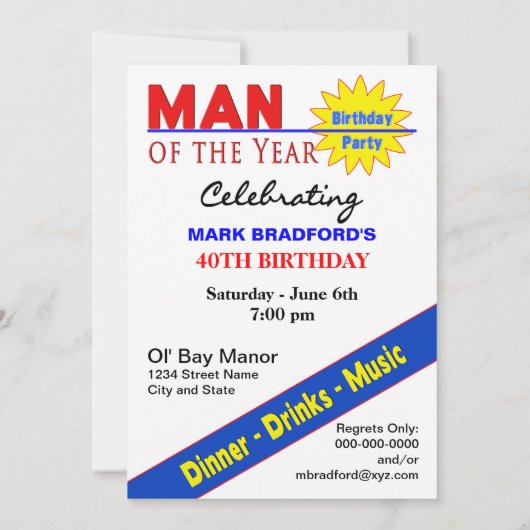 40th Birthday PHOTO Uitnodiging - Hoesje van het T (Achterkant)