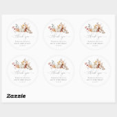 40th Birthday Pumpkin Herfst Flower Bedankt Ronde Sticker (Vel)